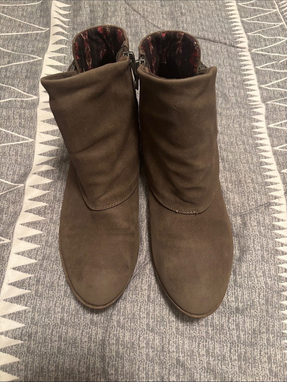 Blowfish Olive Brown Suede Ankle Booties